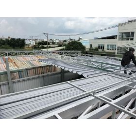 Mái xếp Phương Nam đã thi công bàn giao mái xếp lượng sóng cho công ty tại KCN Thành Phố Đẹp Tân Uyên Bình Dương