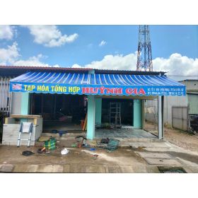 Mái xếp Phương Nam đã thi công bàn giao mái hiên di đông giá rẻ cho tiêm tạp hoá tổng hợp tại kp3 Uyên Hưng Thành Phố Tân Uyên Bình Dương