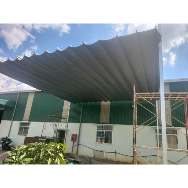 Mái xếp Phương Nam chuyên thi công mái xếp lượn sóng giá rẻ che sân nhà xưởng công ty tại Trảng Bom Đồng Nai  Công trình đã đc bàn giao  