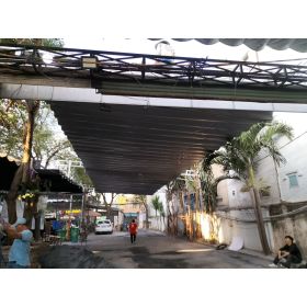 Mái xếp Phương Nam đã thi công bàn giao mái xếp lượn sóng che sân vườn tại đường Tô Vĩnh Diêm TP Thủ Đức HCM