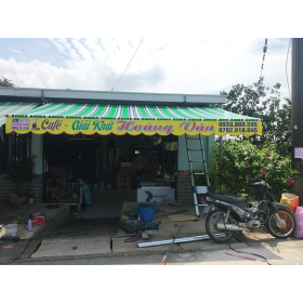 Mái xếp Phương Nam đã thi công bàn giao mái hiên di động  che quán giải khát Hoàng Vân tại xã Bình Lợi Vĩnh Cửu Đồng Nai