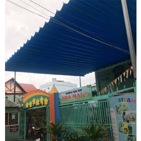 Mái xếp Phương Nam đã thi công bàn giao mái xếp lượn sóng giá rẻ cho trường mầm non Hoa Mai tại Thủ Đức TP Hồ Chí Minh