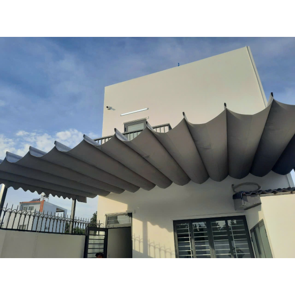 Mái xếp Phương Nam đã thi công bàn giao mái xếp giá rẻ che sân tại Khánh Bình Tân Uyên Bình Dương